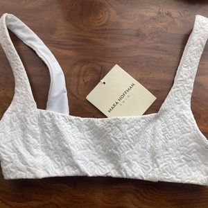 Mara Hoffman Meli white jacquard bikini top NWT size XS